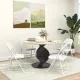  4er-Set Klappstühle, Tragbare Bürostühle, Metallbeine, Faltstuhl für Büro, Empfang, Wartezimmer, Kunstleder, Weiß