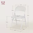  4er-Set Klappstühle, Tragbare Bürostühle, Metallbeine, Faltstuhl für Büro, Empfang, Wartezimmer, Kunstleder, Weiß