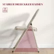  4er-Set Klappstühle, Tragbare Bürostühle, Stahlbeine, Faltstuhl für Büro, Empfang, Wartezimmer, Leinenoptik Beige