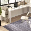  4er-Set Klappstühle, Tragbare Bürostühle, Stahlbeine, Faltstuhl für Büro, Empfang, Wartezimmer, Leinenoptik Beige