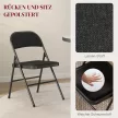 4 darabos összecsukható szék szett, hordozható irodai székek, fém lábak, összecsukható szék irodába, recepcióra, váróterembe, vászonhatású, fekete