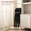 4 darabos összecsukható szék szett, hordozható irodai székek, fém lábak, összecsukható szék irodába, recepcióra, váróterembe, vászonhatású, fekete