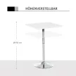  Bartisch Bistrotisch Pub Höhenverstellbarer Quadratischer Stehtisch Tisch Stahl Weiß 60 x 60 x 69-92 cm