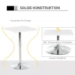  Bartisch Bistrotisch Pub Höhenverstellbarer Quadratischer Stehtisch Tisch Stahl Weiß 60 x 60 x 69-92 cm