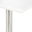  Bartisch Bistrotisch Pub Höhenverstellbarer Quadratischer Stehtisch Tisch Stahl Weiß 60 x 60 x 69-92 cm