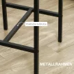  3-teiliges Bar-Set, Stehtisch, 2 Stühle, MDF, Metallrahmen, wasserfest, Braun