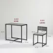 3 részes bárasztal-garnitúra, magas asztalgarnitúra, 3 részes, 2 szék, 1 asztal, 90 cm x 47 cm x 76 cm, szürke