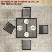 3 részes bárasztal-garnitúra, magas asztalgarnitúra, 3 részes, 2 szék, 1 asztal, 90 cm x 47 cm x 76 cm, szürke