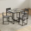 3 részes bárasztal-garnitúra, magas asztalgarnitúra, 3 részes, 2 szék, 1 asztal, 90 cm x 47 cm x 76 cm, szürke