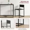 3 részes bárasztal-garnitúra, magas asztalgarnitúra, 3 részes, 2 szék, 1 asztal, 90 cm x 47 cm x 76 cm, fekete