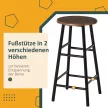 Bárgarnitúra, 3 részes, asztal és 2 bárszék, polc, ipari formatervezés, fekete/tölgy