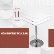 Magasságban állítható bárasztal, 360°-ban forgatható, karcálló lábakkal, stabil fém talppal, fehér