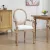  Küchenstuhl mit Armlehnen Polsterstuhl Esszimmerstuhl Retro-Design im Leinen-Optik für Wohnzimmer Gummiholz Cremeweiß+ helle Holzfarbe 56 x 56 x 96 cm