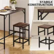 5 darabos bárasztal szett, bárasztal bárszék szettel, étkezőasztal 4 székkel, konyhaasztal étkezőbe, konyha, rusztikus barna + fekete