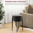  Küchenhocker 4-er Set, stapelbar, Samtoptik, bis 100kg, Stahlrahmen, 41,5 x 41,5 x 46 cm, Dunkelgrau