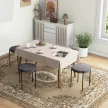  Küchenhocker 4-er Set, stapelbar, Samtoptik, bis 100kg, Stahlrahmen, 41,5 x 41,5 x 46 cm, Dunkelgrau