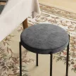  Küchenhocker 4-er Set, stapelbar, Samtoptik, bis 100kg, Stahlrahmen, 41,5 x 41,5 x 46 cm, Dunkelgrau