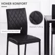  HOCMOM 4er-Set Stühle Esszimmerstühle Küchenstühle 41 cm x 50 cm x 91 cm, Schwarz