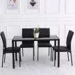  HOCMOM 4er-Set Stühle Esszimmerstühle Küchenstühle 41 cm x 50 cm x 91 cm, Schwarz