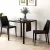  Quadratischer Esstisch für 4 Personen, Tischplatte aus Hartglas, für Küche und Esszimmer, 75 x 75 x 75 cm, Schwarz