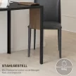  Quadratischer Esstisch für 4 Personen, Tischplatte aus Hartglas, für Küche und Esszimmer, 75 x 75 x 75 cm, Schwarz