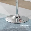 Modern kerek bárasztal, étkezőasztal 360°-ban forgatható talppal, magasságban állítható bisztróasztal, állóasztal, konyhaasztal, acél, fekete, Ø61 x 70-90 cm