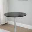 Modern kerek bárasztal, étkezőasztal 360°-ban forgatható talppal, magasságban állítható bisztróasztal, állóasztal, konyhaasztal, acél, fekete, Ø61 x 70-90 cm