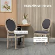 Étkezőszékek, 2 db-os szett, konyhai székek háttámlával, vászonhatású étkezőasztalhoz, szürke+natúr