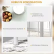 5 részes étkezőgarnitúra, ülőgarnitúra, étkezőasztal 4 székkel, modern dizájn, üvegasztal, fehér