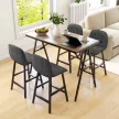 5 részes bárgarnitúra, asztal és 4 szék, gombos díszítéssel, vastag kárpitozás, vászonhatású, sötétszürke