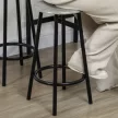 Bárgarnitúra, 5 részes, asztal és 4 bárszék, ipari formatervezés, kompakt, rusztikus