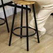 5 darabos ipari stílusú bárasztal-garnitúra, 1 bárasztal, 4 bárszék, ülőgarnitúra, konyhapult, fekete + barna