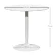 Étkezőasztal 2 személyes, kerek asztallap Ø80 cm, MDF és acél, csúszásmentes, fehér, 75 cm magas