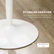 Étkezőasztal 2 személyes, kerek asztallap Ø80 cm, MDF és acél, csúszásmentes, fehér, 75 cm magas