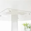 Étkezőasztal 2 személyes, kerek asztallap Ø80 cm, MDF és acél, csúszásmentes, fehér, 75 cm magas