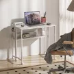 Összecsukható íróasztal, átalakítható kisasztallá, nyitott polccal, fehér