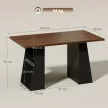 Íróasztal 4 nyitott polccal, ipari formatervezés, 140 cm, barna-fekete