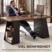 Íróasztal 4 nyitott polccal, ipari formatervezés, 140 cm, barna-fekete