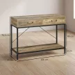 Konzolasztal, előszobaasztal polccal és 2 fiókkal, 100 x 35 x 76,5 cm, lerakóasztal, kanapéasztal, bemutatóasztal kis helyiségekbe, előszoba, előszoba, nappali, barna+fekete