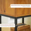 Ipari formatervezésű konzolasztal, lerakóasztal, tálalószekrény, 1 szekrény, natúr fa + fekete