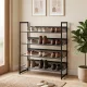 Schuhregal Schuhablage Schuhständer, 4 Regale, 72 cm x 30 cm x 82,7 cm, Schwarz