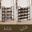 Schuhregal Schuhablage Schuhständer, 4 Regale, 72 cm x 30 cm x 82,7 cm, Schwarz