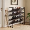 Schuhregal Schuhablage Schuhständer, 4 Regale, 72 cm x 30 cm x 82,7 cm, Schwarz