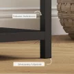 Konzolasztal, 4 szintes, acél váz, előszobába, nappaliba, fekete