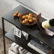 Konzolasztal, 4 szintes, acél váz, előszobába, nappaliba, fekete