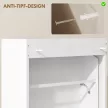 Fém cipősszekrény 3 lenyitható rekesszel, keskeny cipősszekrény, falra szerelhető, 6 pár cipő számára, fehér