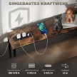  Schlanker Konsolentisch mit Ladestation, Industriestil, Stahlrahmen, Braun