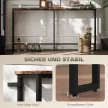  Schlanker Konsolentisch mit Ladestation, Industriestil, Stahlrahmen, Braun