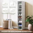 8-szintes cipőtartó, cipősszekrény, összecsukható, szellőző hátlap, műanyag, fehér