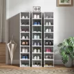 8-szintes cipőtartó, cipősszekrény, összecsukható, szellőző hátlap, műanyag, fehér